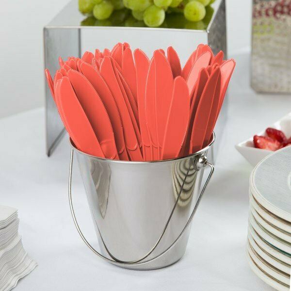 Creative Converting 010146 7 1/2in Coral Heavy Weight Plastic Knife, 24PK 999KNIFESM